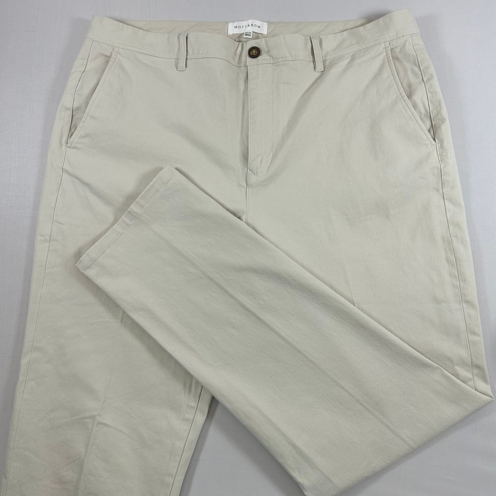Mott & Bow Pants Mens 38x32 Beige Straight Leg Stretch Cotton Casual‎ Chino